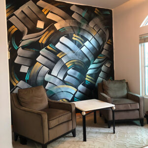 Mural art for an art collector in Irvine, Orange County