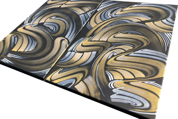 Black and gold abstract art