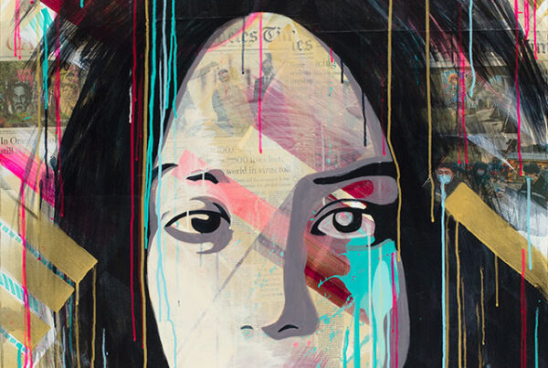 Mixed media art portrait