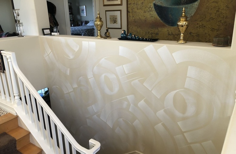 Stairway accent wall mural in Irvine