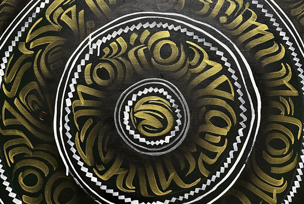 Close up view of a 3d mandala by Zak Perez