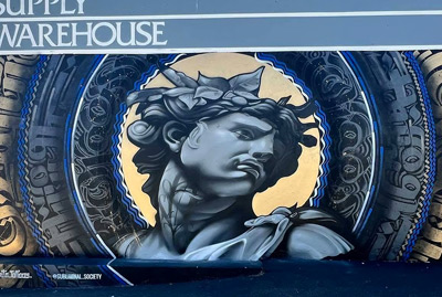 Mural at Art Supply Warehouse by Zak Perez and Panchito